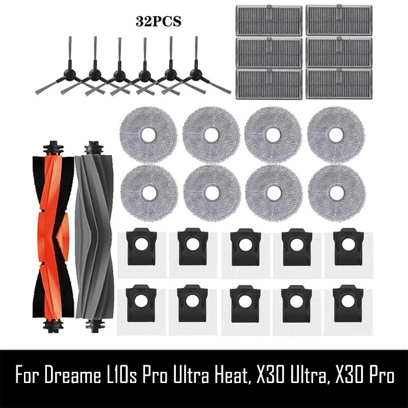 Per Dreame L10s Pro Ultra Heat, X30 Ultra, X30 Pro aspirapolvere accessori di ricambio spazzola laterale principale filtro Mop sacchetto della