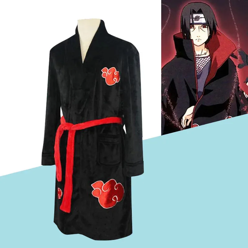

Cosplay Anime Anime Akatsuki Uchiha Itachi Cosplay Costume Akatsuki Bathrobe Red Cloud Pajamas Sleepwear Bathrobe Winter Co 72th