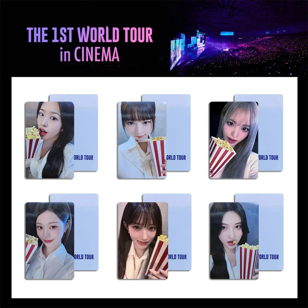 6/24Pcs/Set Kpop Wonyoung Liz 1st World Tour in CINEMA Photocards LOTTE POUCH REWARD Ver Yujin Rei Selfie Lomo Cards Fans Gifts