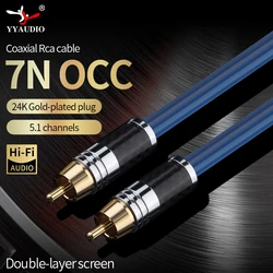 Kabel Audio OCC z męskiego na męskie koncentryczny Rca do Rca przewód Stereo 75Ω Premium SPDIF do telewizja cyfrowa DVD z DVD