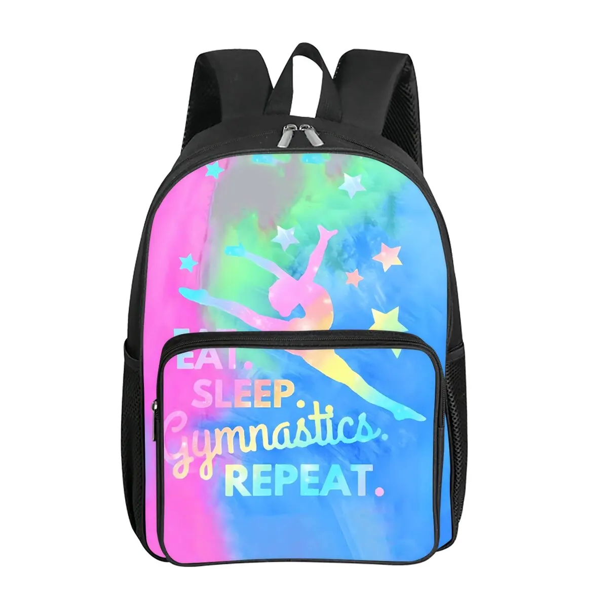 Yoga-Tanz-Rucksack mit quadratischer Vordertasche und großem Fassungsvermögen für Jungen/Mädchen, bestes Geschenk, 2D-Cartoon-Schultasche für Kinder