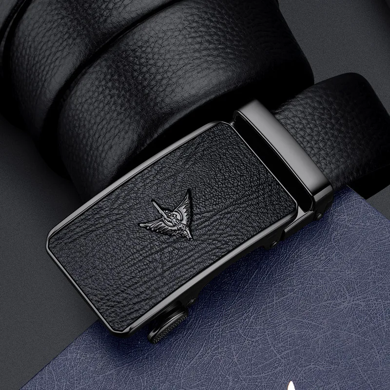 

Trendy men's high-end belt with automatic buckle, genuine leather business belt, fashionable and personalized belt