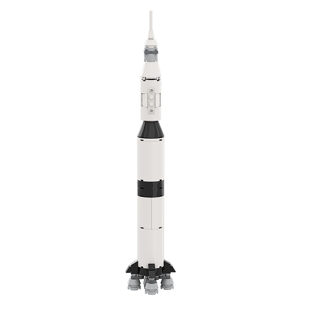 Gobricks MOC 1:330 scale Apollo Saturn V Space Rocket Building Block set Exploring The Universe Carrier Rocket  Brick Kids Toys