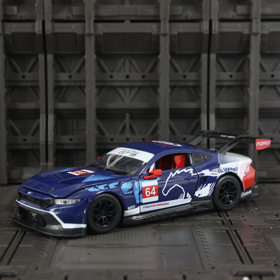 CCA 1:24 Simulated Ford Mustang GT3 Car Alloy Model Supercar doors on both sides that can be opened suitable for collection
