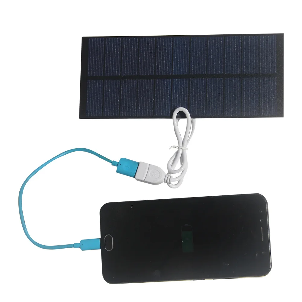 5W Solar Panel Monocrystalline USB Solar Phone Charger for Outdoor Camping Fan Garden Street Light 3.7V-5V Battery