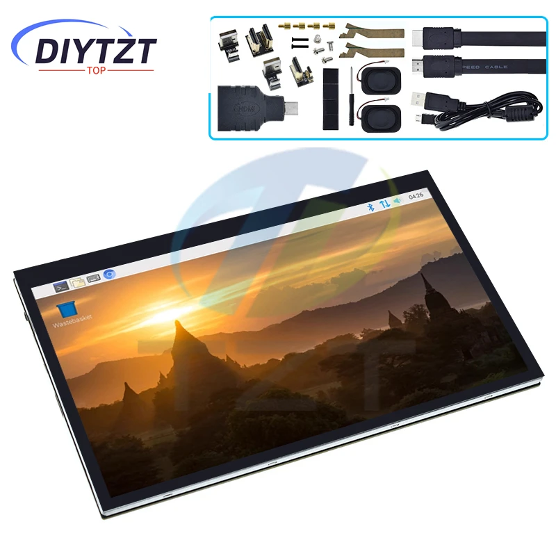 10,1 inch HDMI-compatibele LCD-displaymodule 10,1 "capacitief touchscreen 1024X600 IPS HD-weergave voor Raspberry Pi B 3B +/4B