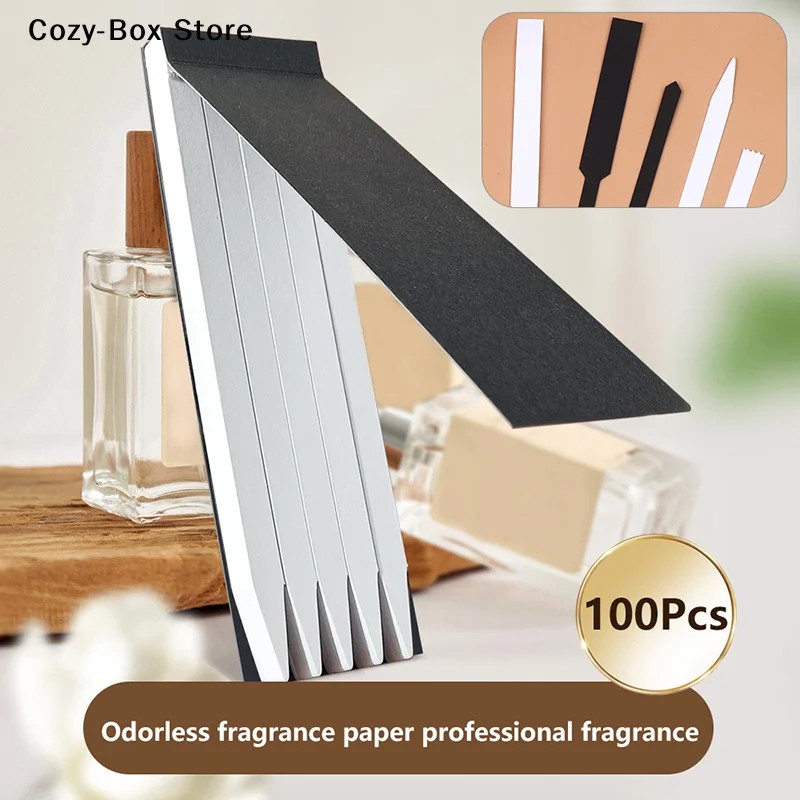 [ZY]100/500pcs Black Testing Aromatherapy Fragrance Book Cotton Absorbent Paper Perfume Essential Oils Test Tester Paper Strips