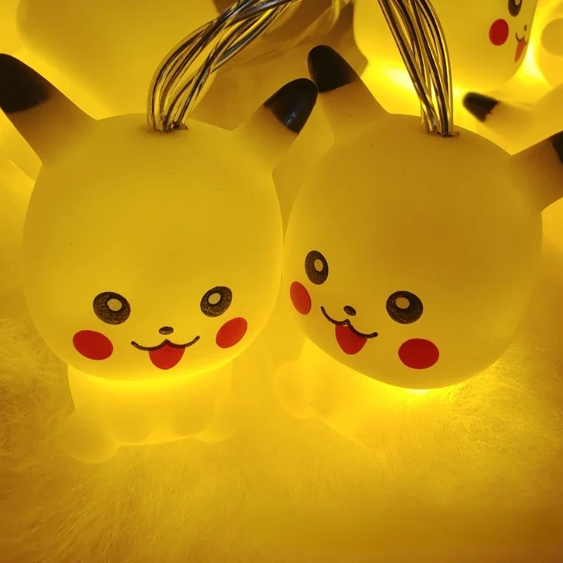 Pikachu Night Light Pendant Doll Led Strip Lights Anime Christmas Tree Decoration Toys Home Children Bedroom Cute Cartoon Lamp