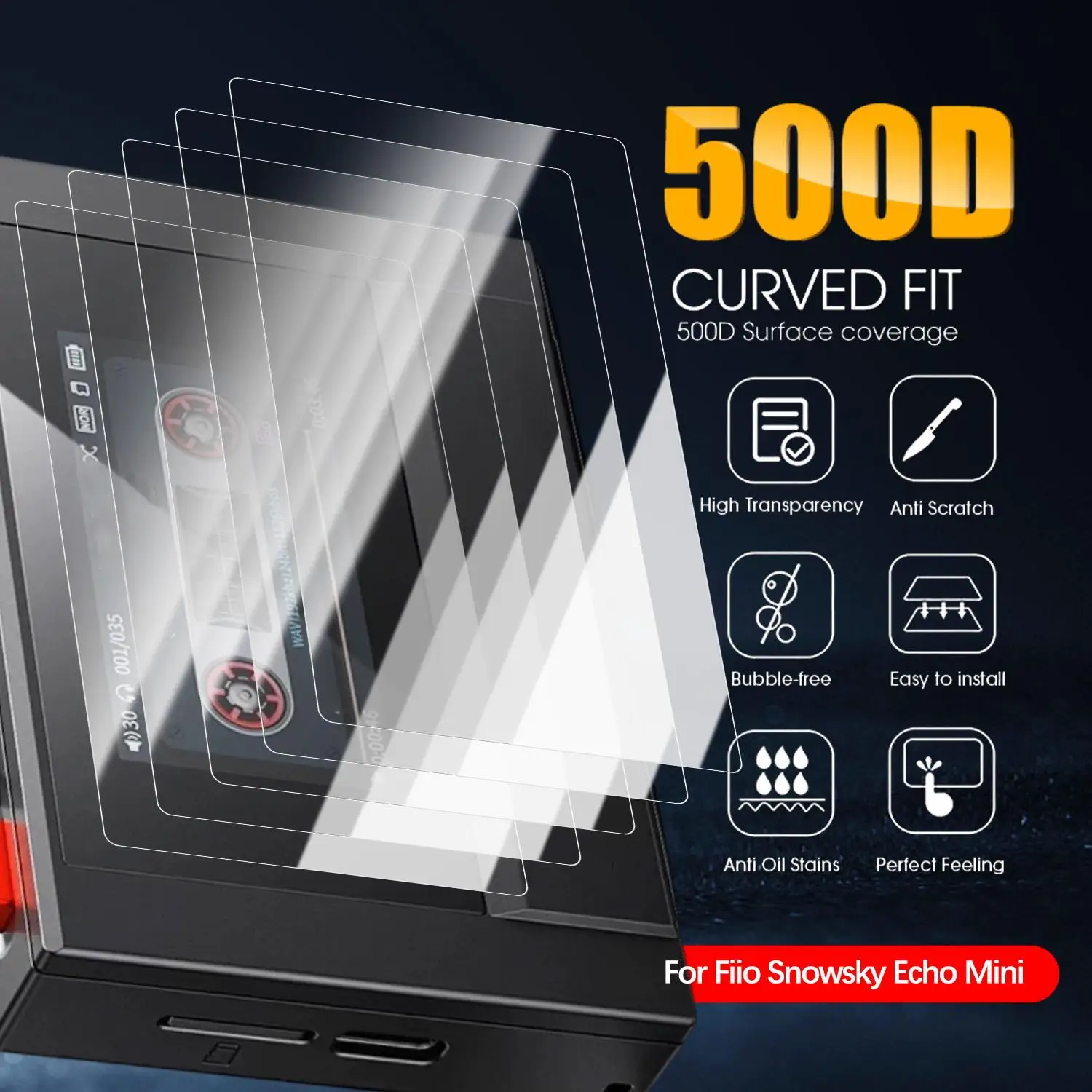 For FiiO SnowSky ECHO MINI Player Screen Protector HD Clear PET Film Not Tempered Glass For FiiO SnowSky ECHO MINI Accessories
