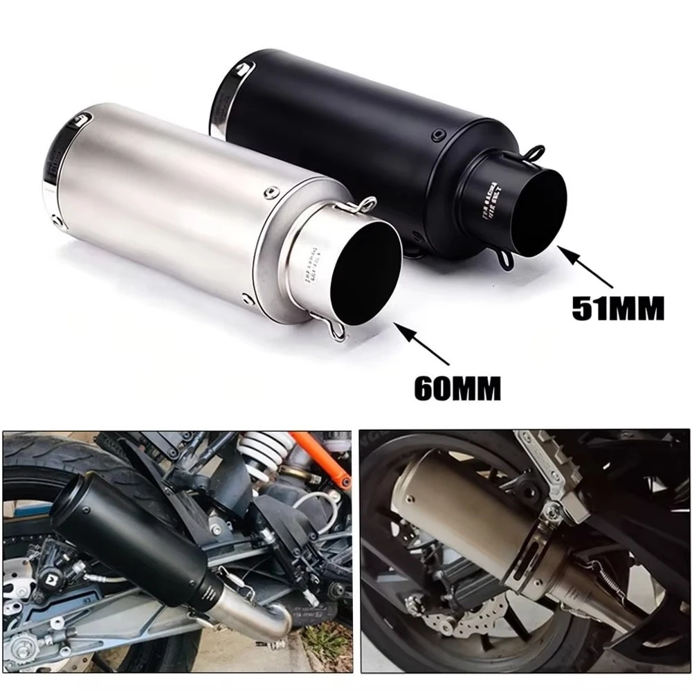 51MM/60MM Modified Motorcycle Exhaust Pipe for Yamaha R1 R2 MT07 Kawasaki  Z800 Z900 Ninja 400 Escape SC Project Moto - view 5