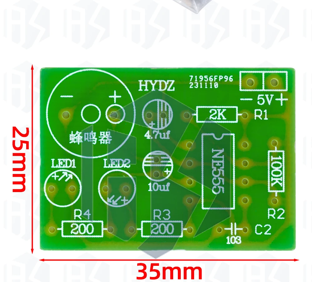 555 Multi-Harmonischer Oszillator-Bausatz NE555 Nicht-Statischer Schaltkreis Doppelblitzlampe Elektronische Fertigungsteile – Detail 6