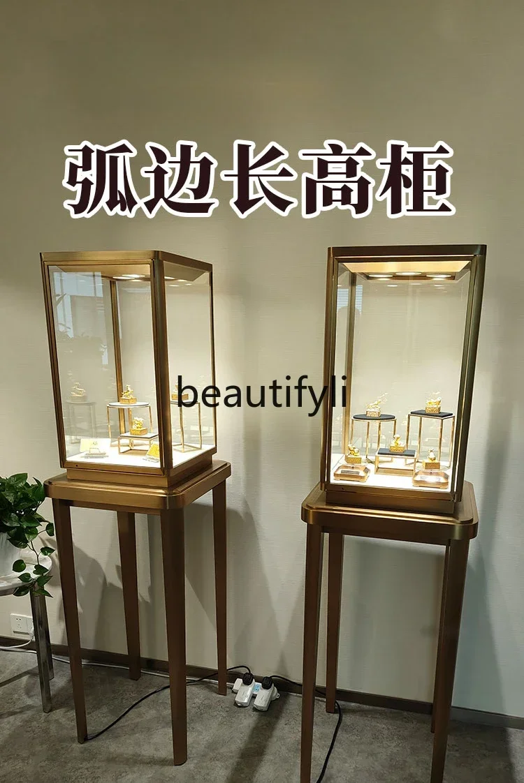 LXHigh-end jewelry cabinet gold jadeite display stainless steel boutique display counterSSS