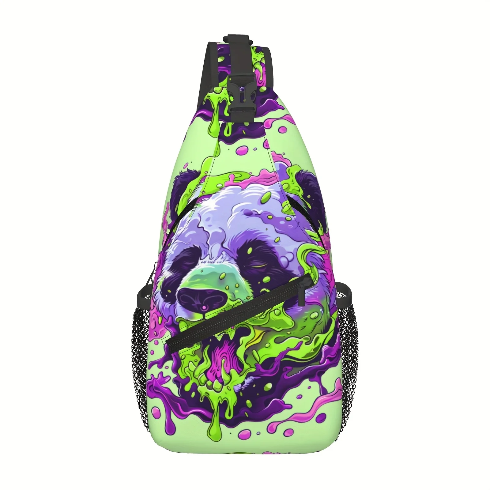 Colorful Panda Crossbody Chest Hiking Backpack Large Capacity Fashion Durable For Shopping Work Leisure Travel Beach Fishing