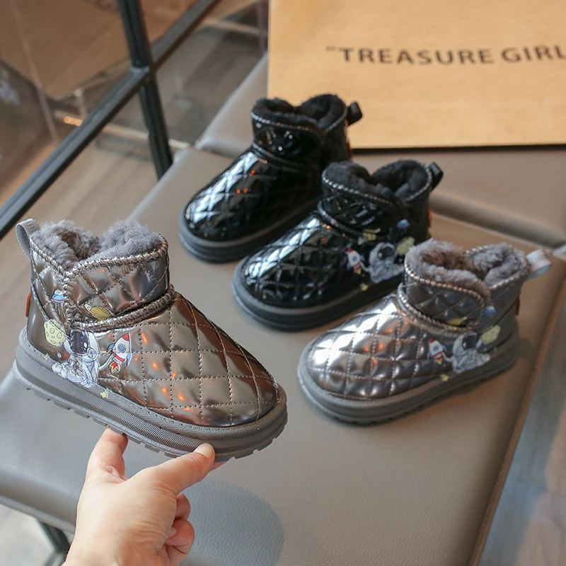 Autumn Winter Kids Boots Warm Plush Boys Toddler Girls Boots Fashion Children Casual Shoes Boys Girls Boots for Kids