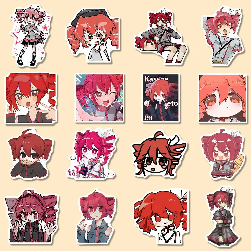 64PCS Kasane Teto Anime Stickers Cartoon Graffiti Decals Helmet Skateboard Laptop Motorcycle Sticker Decor