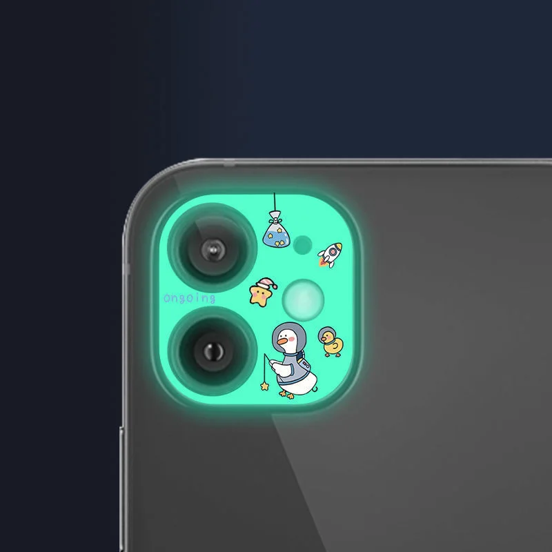 Nueva película luminosa de dibujos animados para Iphone 13 Pro, Protector de lente de cámara para iphone 12 Pro Max, película suave de hidrogel, pegatina para iphone 11