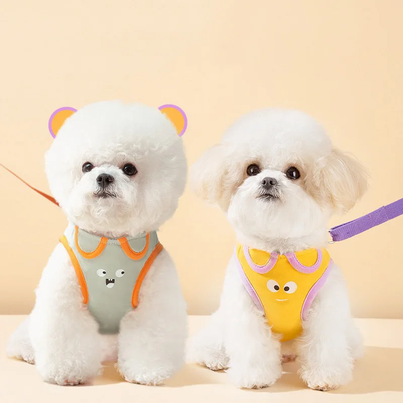 

Funny Cartoon Chest Strap Ear Shape Leash Dog Out Anti-Breakaway Dog Walking Leash Small Dog Supplies