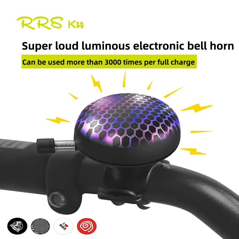 

Rrskit велосипедный электронный звонок супер громкий люминесцентный универсальный детский велосипед декоративный звуковой сигнал MTB шоссейный велосипед снаряжение для верховой езды