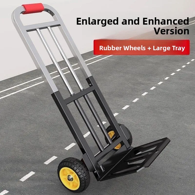 strengthened-portable-hand-dragged-cargo-cart-double-wheel-retractable-handle-stainless-steel-load-bearing-200kg-household-mo