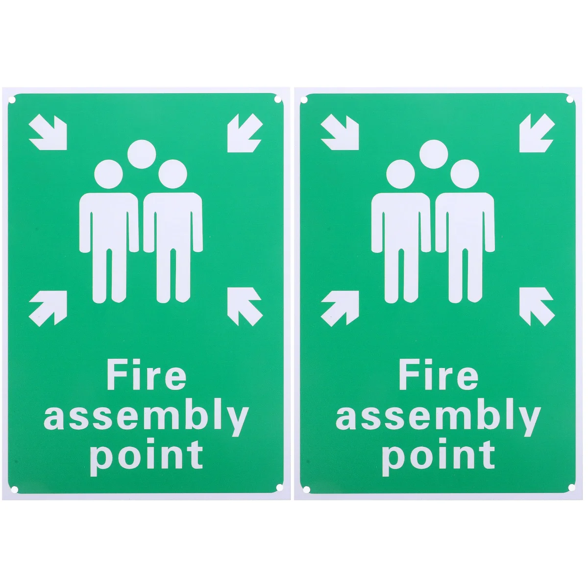 

2 Count Label Fire Rally Point Sign Office Assembly Remind Plaque for Emergency Aluminum Plate