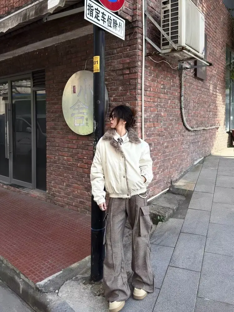 

Мужская зимняя куртка-бомбер с меховым воротником и длинными рукавами, классическая, ветрозащитная, из итальянской сетчатой ткани, для активного отдыха, армейская, разноцветная, новая