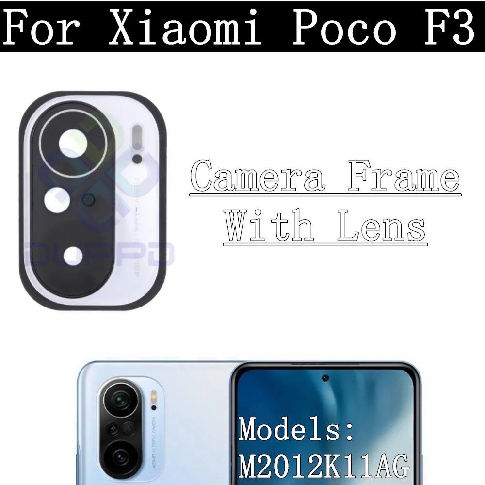 Original Rear Camera Module Flex Cable For Xiaomi Poco F3 Front Selfie Small Facing Main Back Camera Cover Frame Lens