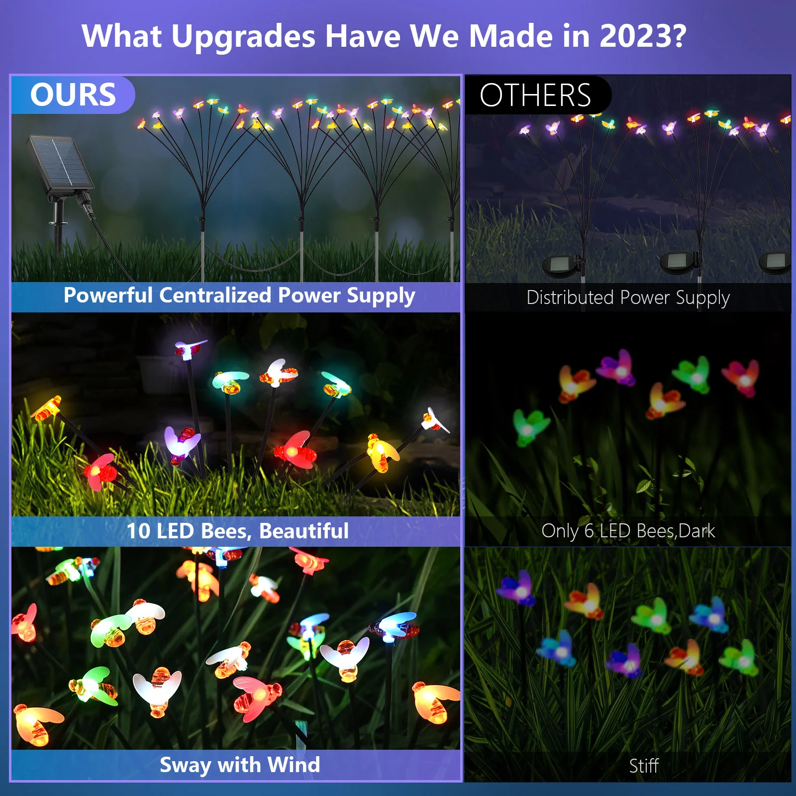 Solar String Light 4-IN-1 LED Bee Outdoor Light Wedding Home Garden Patio Party Christmas Tree Honeybee Starry Fairy Decor Lamp