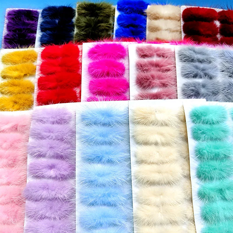 Fluffy Mink Plush Ball Bow Hairpin Headgear Corsage DIY Hair Accessories Phone Case Decorative Craft Accessories