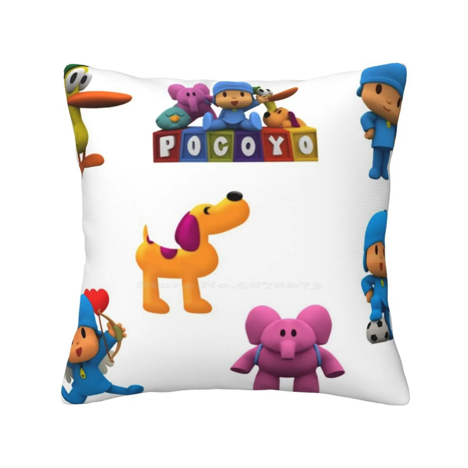 Home Sofa Car Cushion Cover Pillowcase Animation 2018 2019 2020 2021 Series Kazoza Kids Pato Elly Loula Cute Happy Blue Colorful