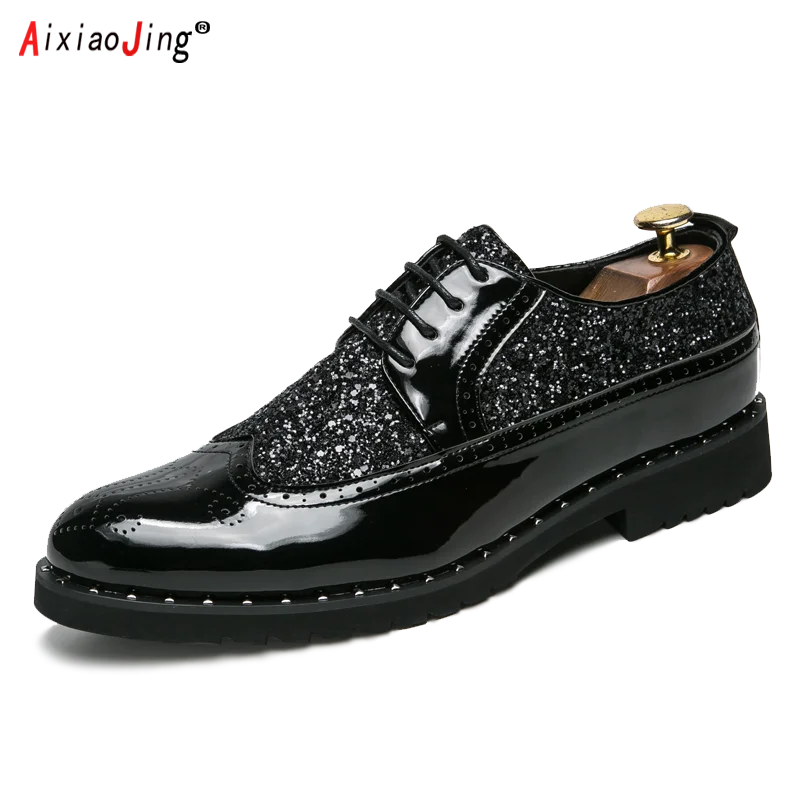 

High Quality Designer Luxury Shoes Lace Up Genuine Leather Black Leather Shoes Men's Oxford Brogues Men's Casual Shoes