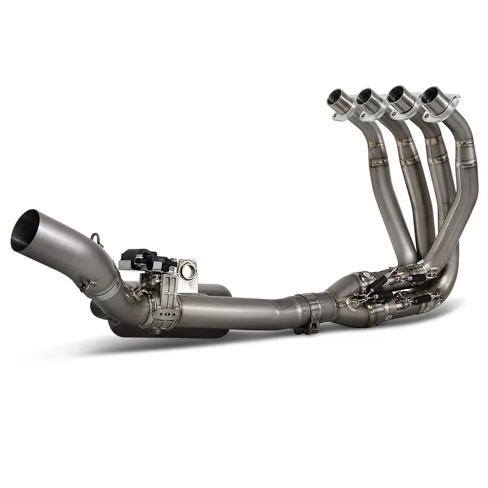 Titanium Header Pipe with Electric Valve, 60MM, for Ninja Motorcycle Exhaust Modification, Fits ZX25R ZX4R