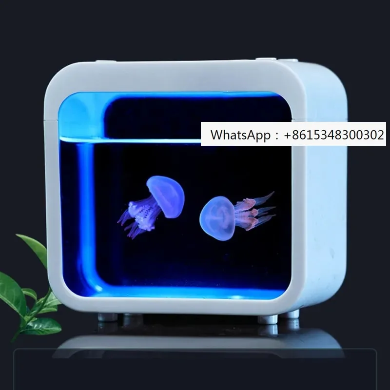 

Jellyfish Cylinder Mini Aquarium Betta Fish Tanks Color-changing Jellyfish Tank Aquarium Accesories Desktop Fish Tank