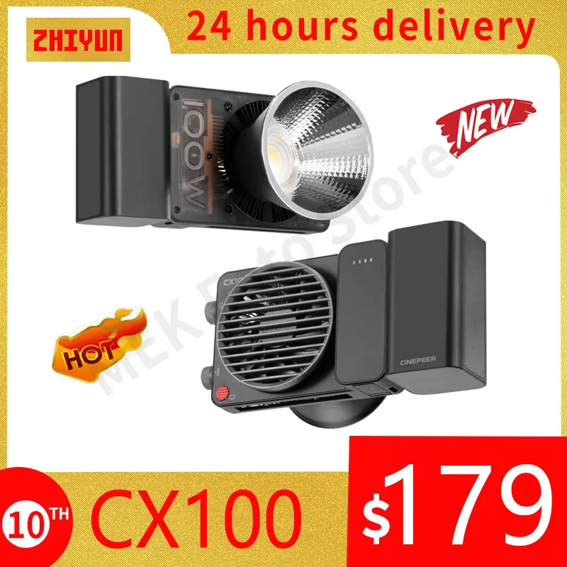 ZHIYUN Official CINEPEER CX100 100W Handheld Led COB Light  2700K 6200K Pocket Video Light Photo Fill Light Photography Lighting