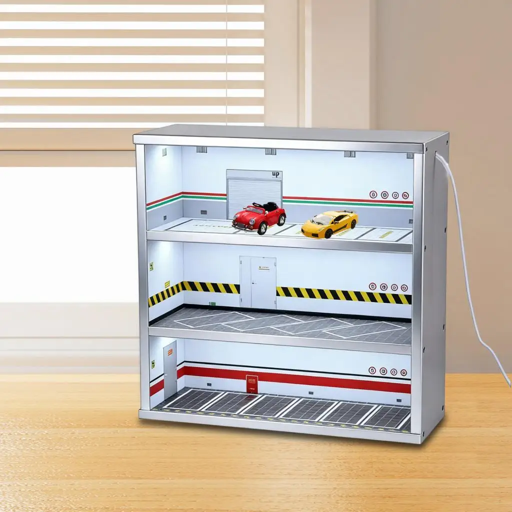 

Mini Vehicle Model Display Case 1 64 Scale PVC Simulation Garage Stand for Model Cars Display and Storage