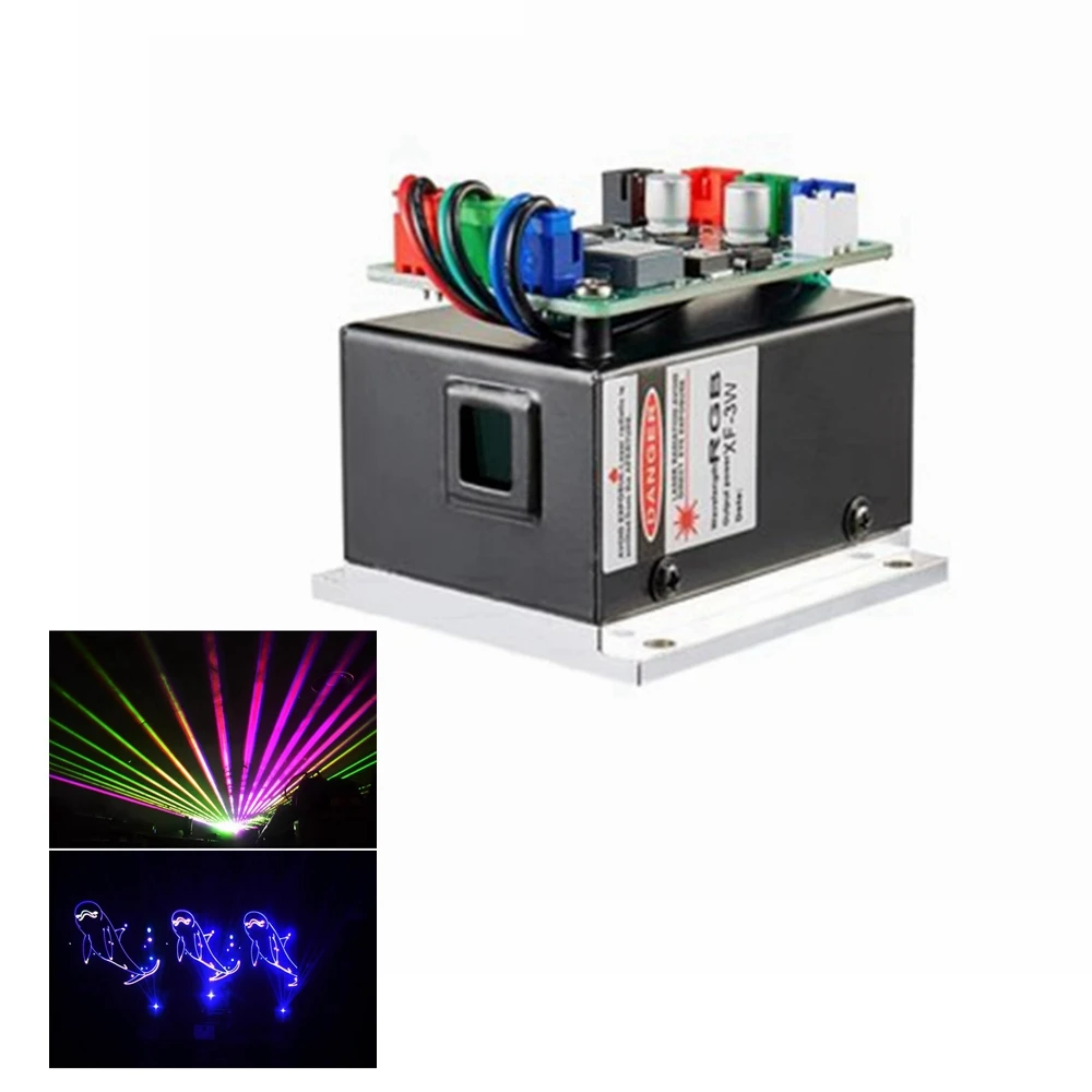 

RGB 3W/4W/5W Full Color Red/Green/Blue Laser Module Combined White Laser Stage Lamp TTL/Analog