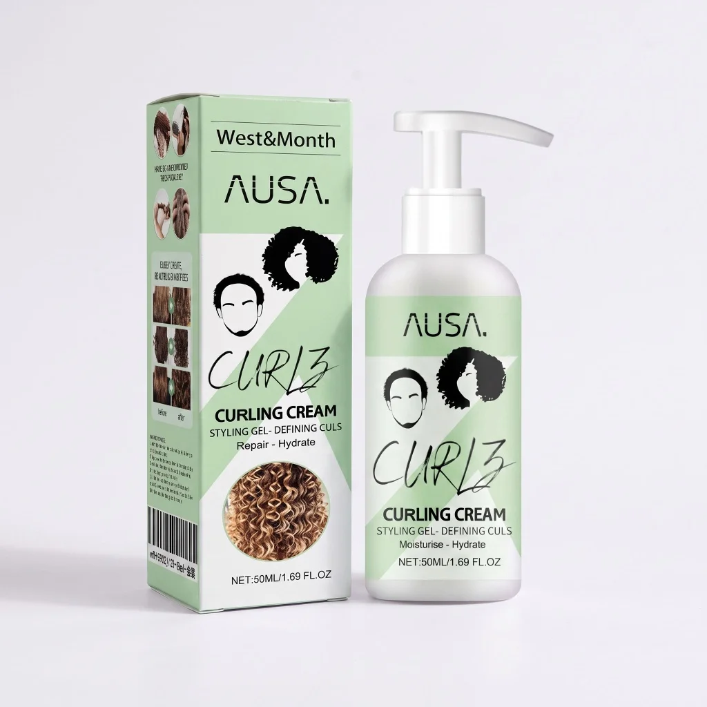 Curling Cream Curl Defining Styling Lotion Moisturizes Repairs Dry Hair Tames Frizzy Waves Daily Portable Curly Hair Styling 50m