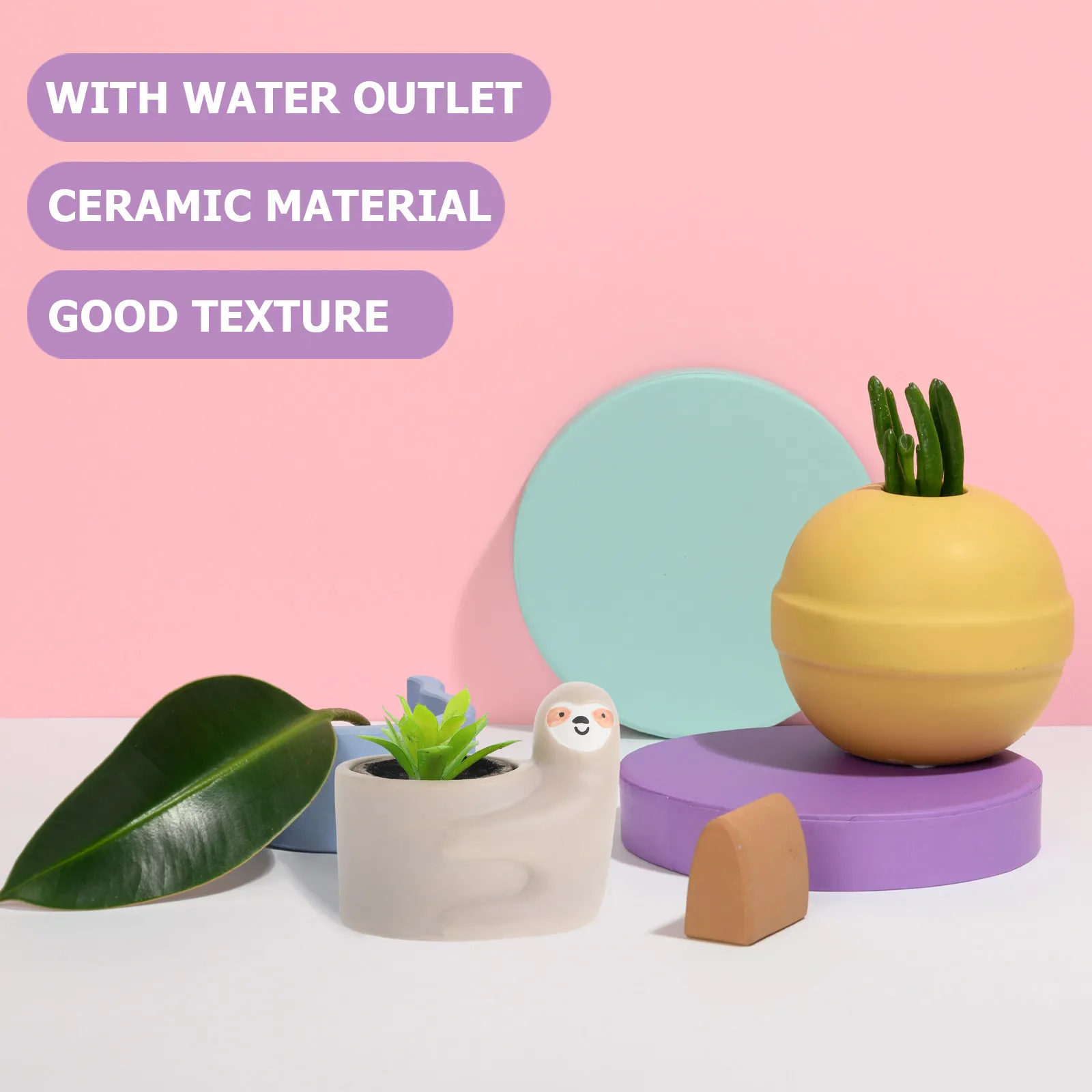 Unique Cartoon Sloth Ceramic Flower Pot Succulent Plant Holder Decorative Plant Pot for Desk Window Bathroom Flower Holder