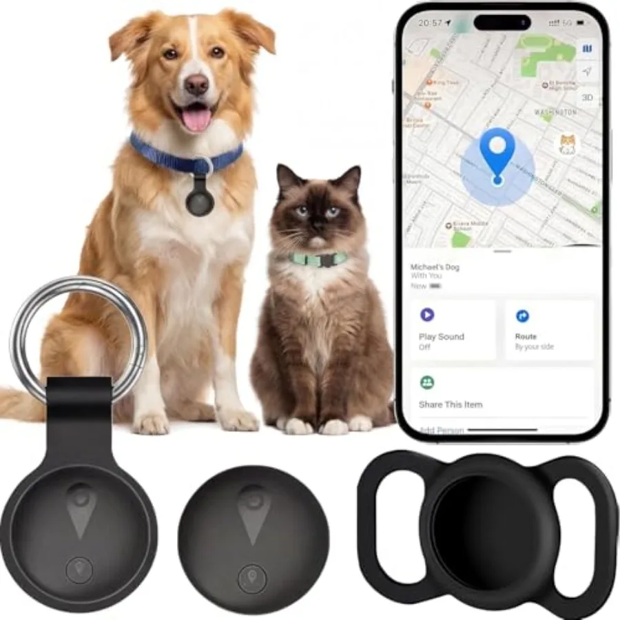 

GPS Tracker for Dogs Smart Collar with Real-Time Location - Pet Location Tracker with Holder No Monthly Fee/No SIM Card Works w