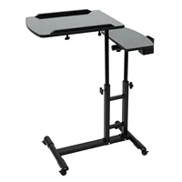Double Countertops Tattoo Workstation,Portable Adjustable Large Tattoo Tray Rolling Mobile Work Station Stand Desk Table