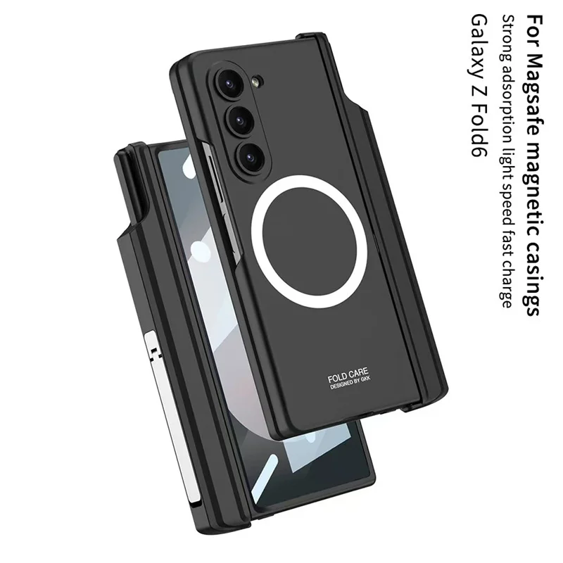 For Samsung Z Fold 6 5 4 3 Magsafe Case Wireless Charging Magnetic Hinge Pen Holder Stand With Film Cover For Galaxy Fold5 Fold7 - Image 3