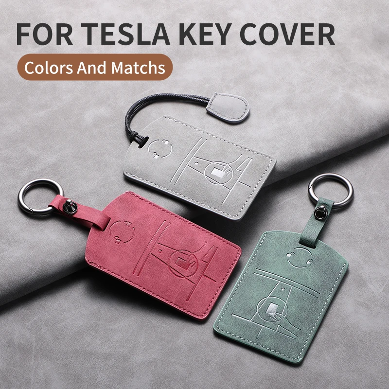 غطاء مفتاح بطاقة Tesla Modelly Modelx3 نموذج عالي الجودة حقيبة بطاقات استشعار حقيبة واقية بإبزيم #2