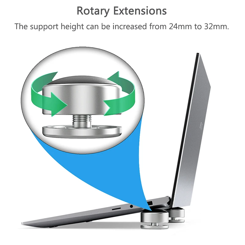 Подставка TEUCER LOT-1 для ноутбука, портативная Регулируемая подставка из магниевого алюминиевого сплава, нескользящий кронштейн с охлаждающим