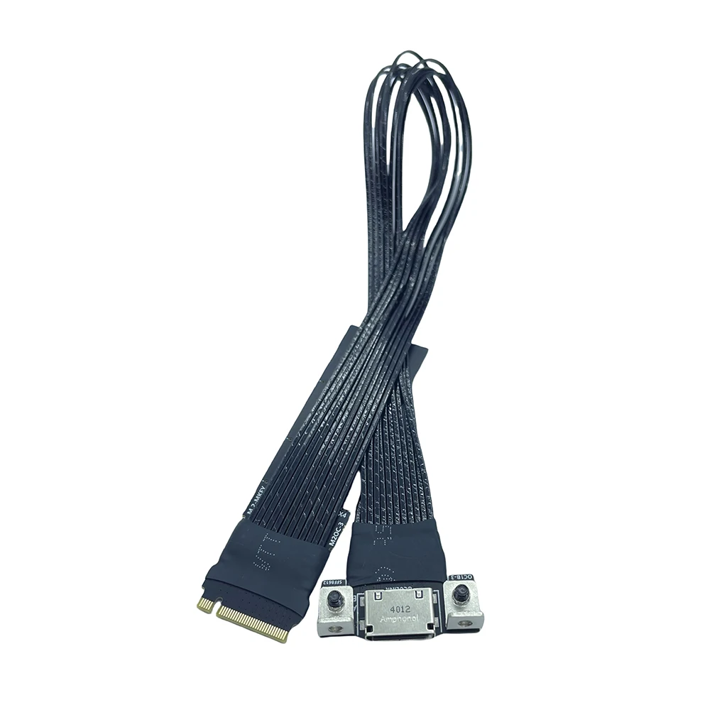 M.2 to Oculink 4i Extension Cable for M.2 Mkey NVME to SFF8611 Adapter Cable PCIe 4.0 X4 Gen4 Silver Plated Cable for PC Desktop