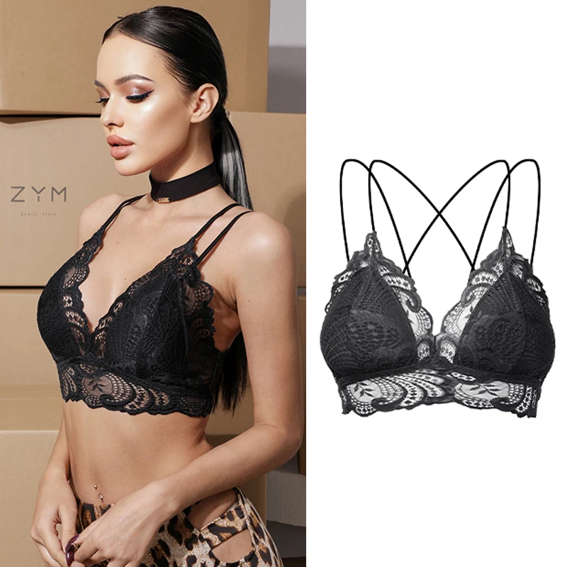 Reggiseno da ballo latino in pizzo nero donna biancheria intima da ballo abbigliamento da pratica Sexy top latino per adulti Samba Rumba Costume da ballo DNV16479