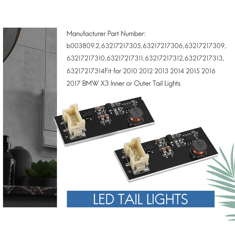 2PCS Rear LED Light Repair Replacement Board Tail Lights Led Driver Board Tail Light Chip For-BMW X3 F25 10-17 B003809.2