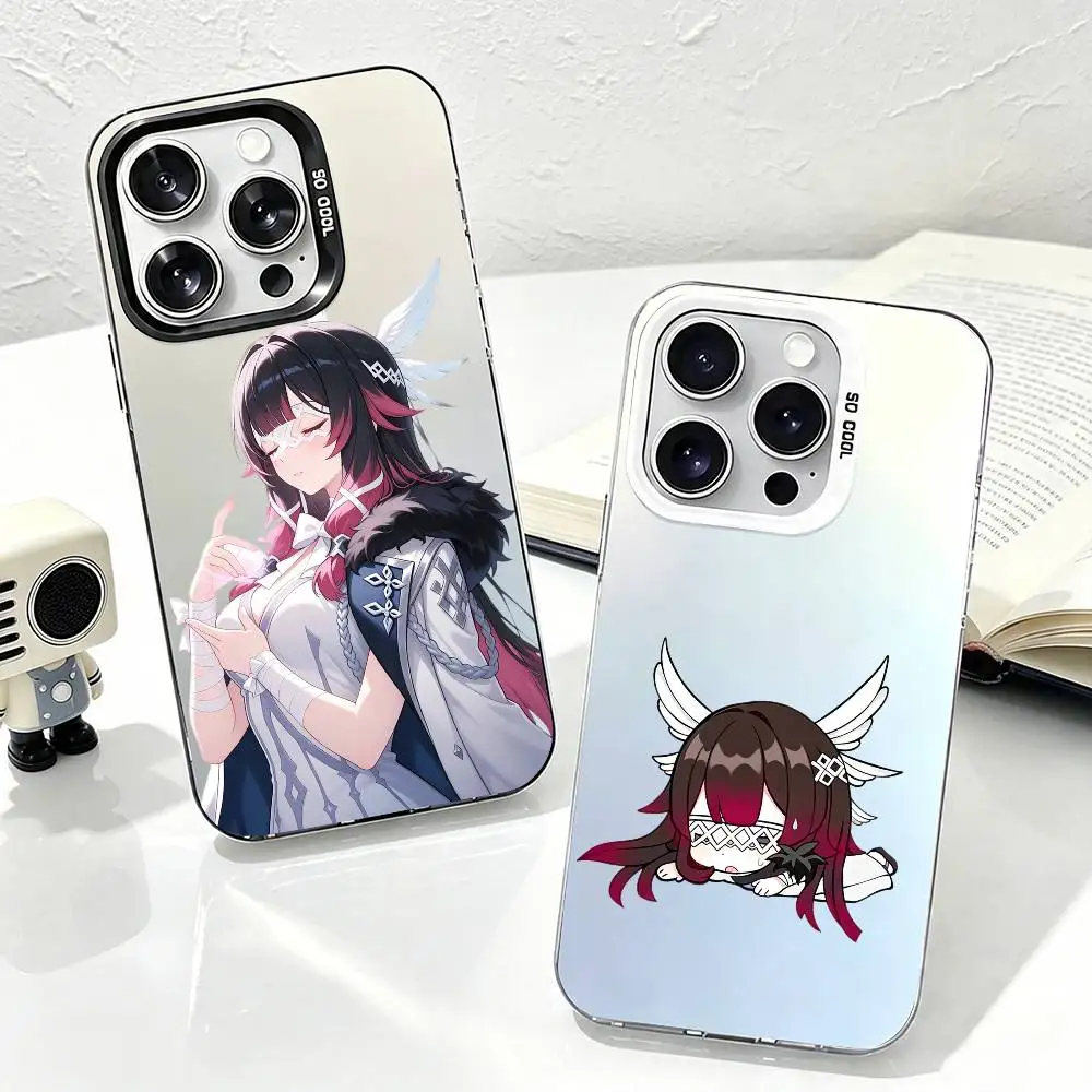 C-Columbina Genshin  Phone Case For iPhone 17,16,15,14,13,12,11 Plus,Pro Max,XS,Colorful Silver Phone case Funda Cover