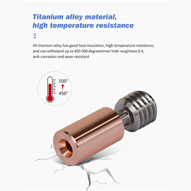 Bimetal HeatBreak For Ender 3 S1 3D Printer Throat Copper Plaed Titanium Alloy For Ender3 S1 Pro Sprite Extruder Hotend