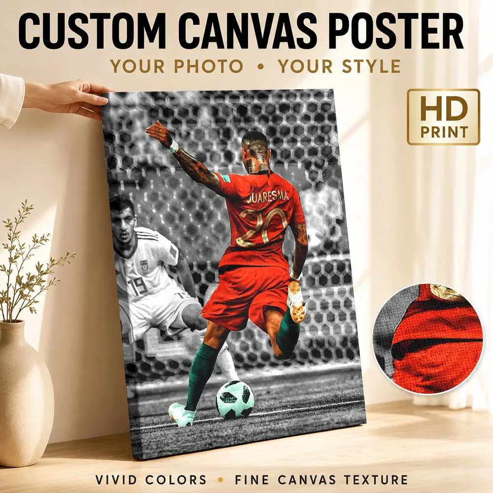 Ricardo Quaresma scores a goal Canvas Poster Personalized Sports Portrait Wall Paintings Decoration for Man Cave Ready to Hang