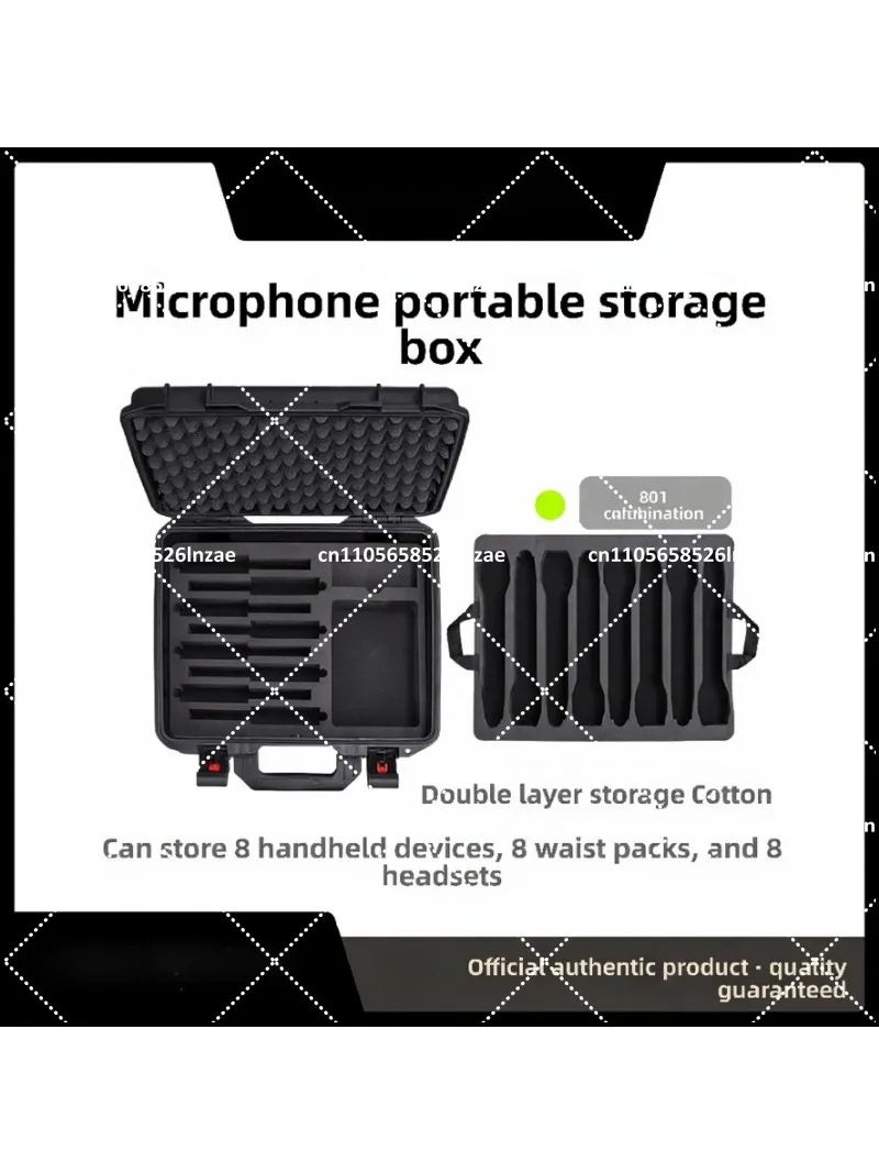 801 Combination Storage Box 8 Microphone 8 Fanny Pack Headwear Earphone Monitor Performance Plastic