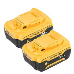 Batteria di ricambio al litio DCB200 20V 3.0/6.0Ah, caricabatterie per batteria Dewalt 18V DCB184 DCB182 DCB180 DCB181 DCB182 DCB201